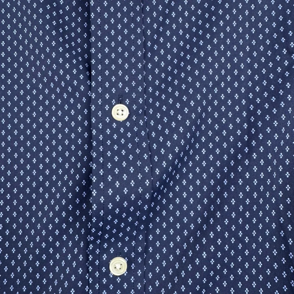 Polo Ralph Lauren Mens XXL Classic Fit Performance Shirt Navy Micro Print Blue
